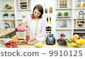 Caucasian Girl Pouring Healthy Homemade Fruit... - Stock Footage [9910125]