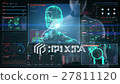 Robot touching screen, Rotating scanning robot. 27811120