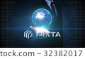 Businessman touch earth, communication network 32382017