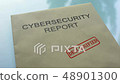 Cybersecurity report declassified, hand stamping  - Stock Footage [48901300]