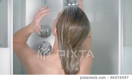Young woman taking a shower. Beautiful girl... - Stock Footage [86859497] - PIXTA 