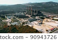 Aerial view of industrial chimney of nuclear... - Stock Footage [90943726]