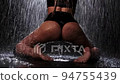 Hot woman with nice body in black underwear... - Stock Footage