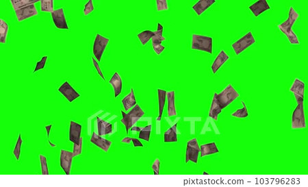 Falling 10,000 yen bill-green back - Stock Footage