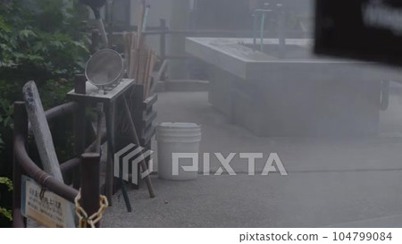 Nozawa Onsen on a rainy day Cleaning tools... - Stock Footage