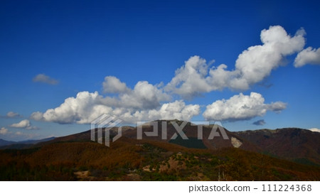 Time lapse of Shinshu mountains and floating... - Stock Footage