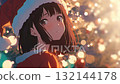 A beautiful anime girl dressed as Santa Claus 132144178