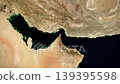 Camera zooms into the Strait of Hormuz on a satellite map. Map showing the location of Iranian blockade of the important oil and cargo shipping route. Iran War 139395598